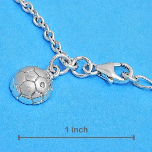 DARLING DIAMONDS*NATURAL DIAMOND FOOTBALL CHARM BRACELET 925 STE